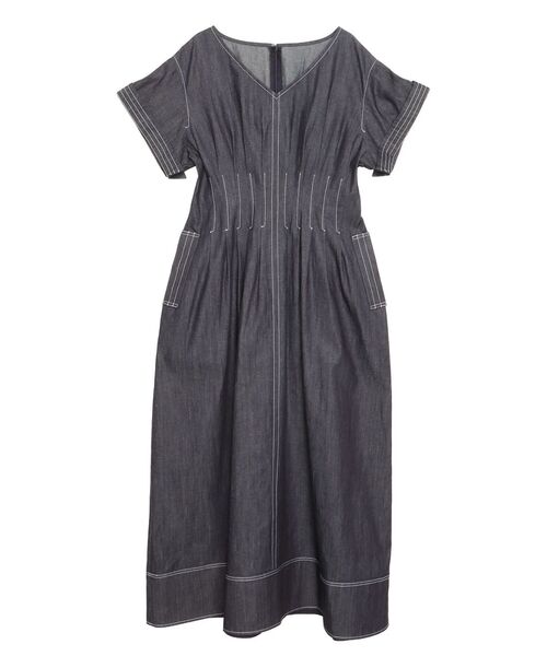 ELENDEEK（エレンディーク）の「ウエストタックワンピース（ワンピース・レディース・ベージュ/インディゴブルー・02/01）」の13枚目の写真