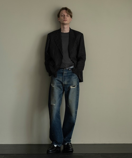 ADAM ET ROPE'（アダムエロペ）の「ボックス シルエット リネンブレザー（テーラードジャケット・メンズ・ベージュ系その他/ブラック・M/L）」の21枚目の写真