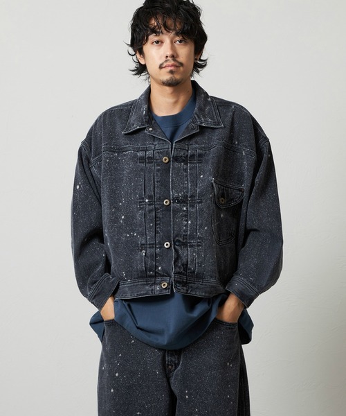 Lee（リー）の「SUPERSIZED ビッグシルエットカウボーイデニムジャケット/ギャラクティックウォッシュ セットアップ対応（デニムジャケット・メンズ・ブルー/ブラック系その他・MEDIUM/SMALL/LARGE）」の2枚目の写真