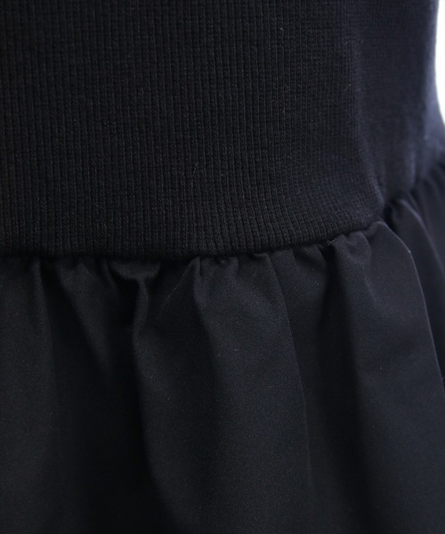 U.S. POLO ASSN.（ユーエスポロアッスン）の「【U.S. POLO ASSN.】clear 別注 布帛切替ノースリーブバルーンミニワンピース（ワンピース・レディース・ブラック/オフホワイト・F）」の12枚目の写真