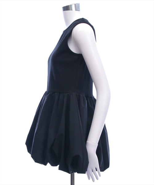 U.S. POLO ASSN.（ユーエスポロアッスン）の「【U.S. POLO ASSN.】clear 別注 布帛切替ノースリーブバルーンミニワンピース（ワンピース・レディース・ブラック/オフホワイト・F）」の5枚目の写真