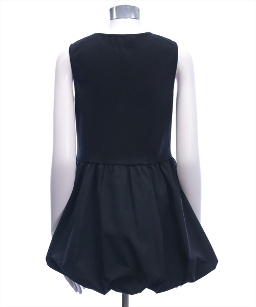 U.S. POLO ASSN.（ユーエスポロアッスン）の「【U.S. POLO ASSN.】clear 別注 布帛切替ノースリーブバルーンミニワンピース（ワンピース・レディース・ブラック/オフホワイト・F）」の7枚目の写真