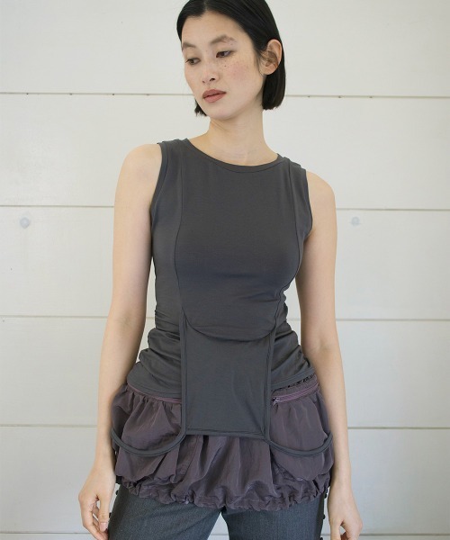 TELOPLAN（テーロプラン）の「【TELOPLAN】26SS新作 Rasim Pockets Skirt / ラシムポケットスカート（スカート・レディース・グレー系・ONE SIZE）」の6枚目の写真