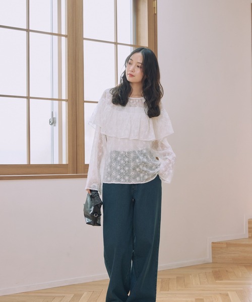 Alumu.(エルム)の「AM650304シアーレースフリルブラウス(シャツ/ブラウス・レディース・オフホワイト・FREE)」の13枚目の写真
