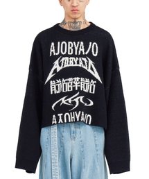 AJOBYAJO | [PBA] Total Logo Cropped Sweater [BLACK](ニット/セーター)