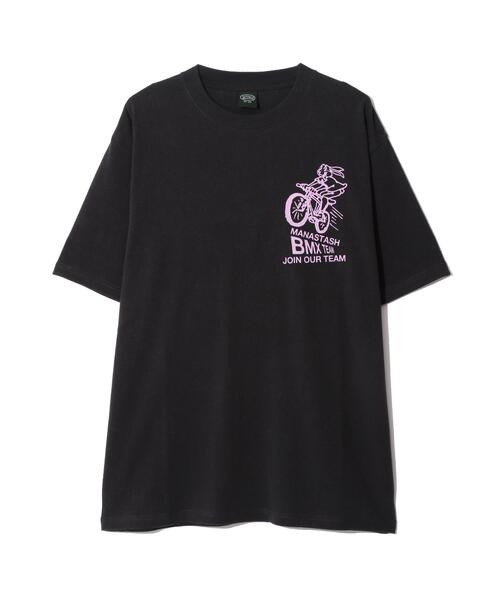 MANASTASH(マナスタッシュ)の「MANASTASH/マナスタッシュ/HEMP TEE BMX(Tシャツ/カットソー・メンズ・ホワイト/ライム/ブラック・S/L/XL/M)」の4枚目の写真
