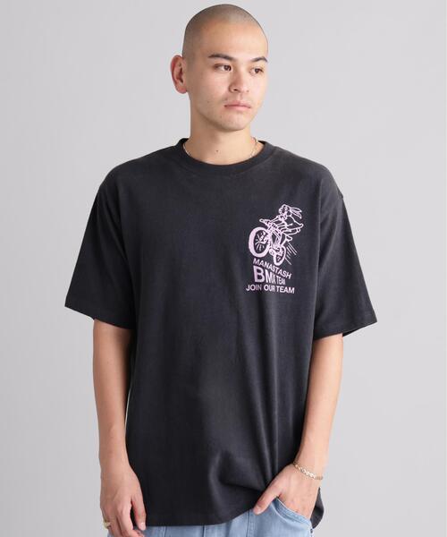 MANASTASH(マナスタッシュ)の「MANASTASH/マナスタッシュ/HEMP TEE BMX(Tシャツ/カットソー・メンズ・ホワイト/ライム/ブラック・S/L/XL/M)」の6枚目の写真
