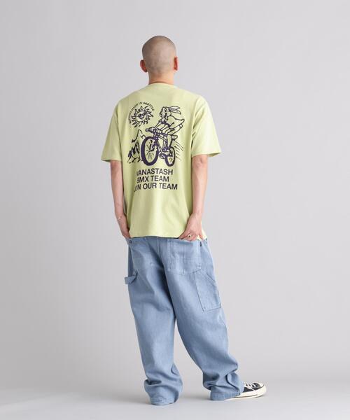 MANASTASH(マナスタッシュ)の「MANASTASH/マナスタッシュ/HEMP TEE BMX(Tシャツ/カットソー・メンズ・ホワイト/ライム/ブラック・S/L/XL/M)」の13枚目の写真