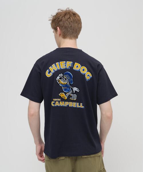 AVIREX(アヴィレックス)の「CHIEF DOG FLOCK PRINT T-SHIRT / チーフドッグ フロックプリント Tシャツ / AVIREX / アヴィレックス(Tシャツ/カットソー・メンズ・ホワイト/ネイビー・MEDIUM/XX-LARGE/X-LARGE/LARGE)」の1枚目の写真