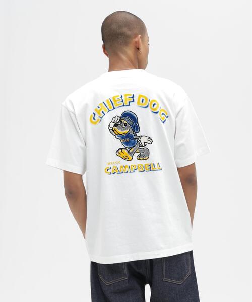 AVIREX(アヴィレックス)の「CHIEF DOG FLOCK PRINT T-SHIRT / チーフドッグ フロックプリント Tシャツ / AVIREX / アヴィレックス(Tシャツ/カットソー・メンズ・ホワイト/ネイビー・MEDIUM/XX-LARGE/X-LARGE/LARGE)」の2枚目の写真