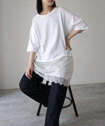 レースレイヤードドッキングTシャツ