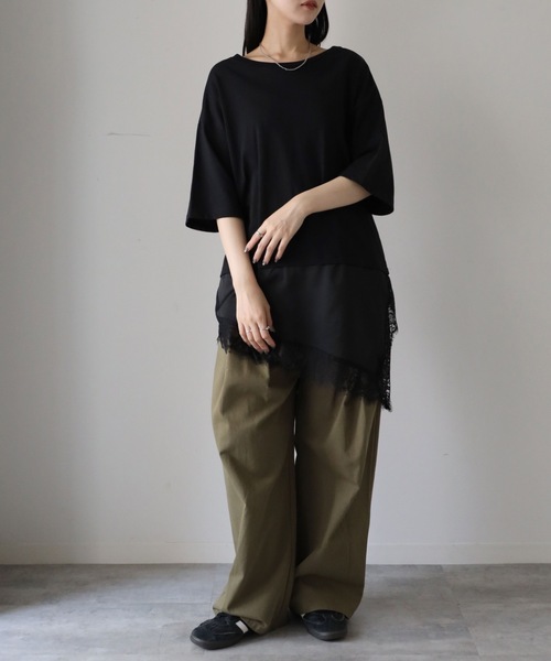 YENNA(イェンナ)の「レースレイヤードドッキングTシャツ(Tシャツ/カットソー・レディース・ホワイト/ブラック・FREE)」の22枚目の写真