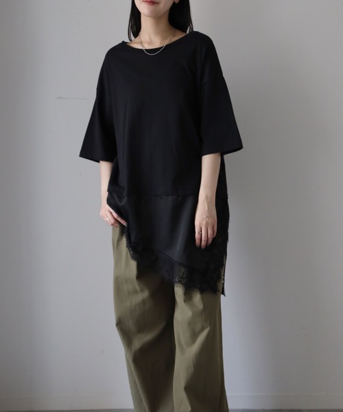 YENNA(イェンナ)の「レースレイヤードドッキングTシャツ(Tシャツ/カットソー・レディース・ホワイト/ブラック・FREE)」の16枚目の写真