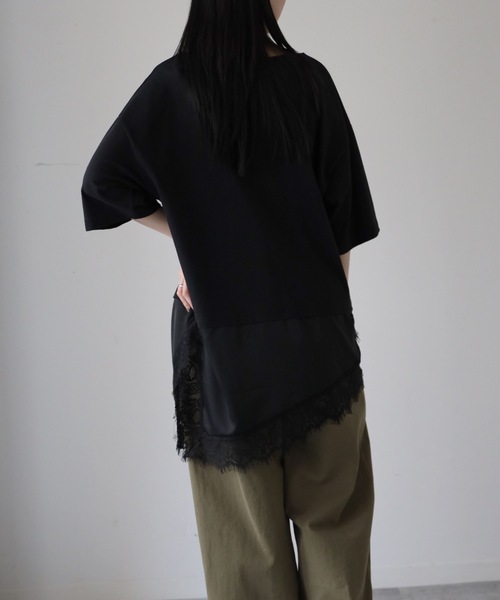 YENNA(イェンナ)の「レースレイヤードドッキングTシャツ(Tシャツ/カットソー・レディース・ホワイト/ブラック・FREE)」の20枚目の写真