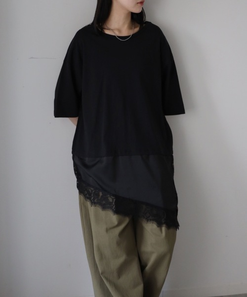 YENNA(イェンナ)の「レースレイヤードドッキングTシャツ(Tシャツ/カットソー・レディース・ホワイト/ブラック・FREE)」の17枚目の写真