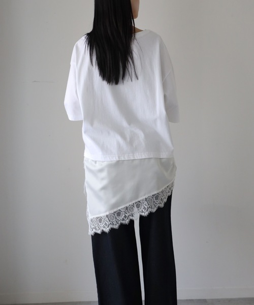 YENNA(イェンナ)の「レースレイヤードドッキングTシャツ(Tシャツ/カットソー・レディース・ホワイト/ブラック・FREE)」の13枚目の写真