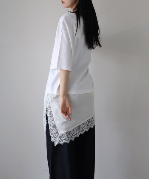 YENNA(イェンナ)の「レースレイヤードドッキングTシャツ(Tシャツ/カットソー・レディース・ホワイト/ブラック・FREE)」の14枚目の写真