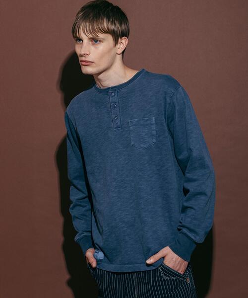 Schott(ショット)の「Schott/ショット/SLUB HENLEY LS T-SHIRT/スラブ ヘンリーネック ロンT(Tシャツ/カットソー・メンズ・ブラック/ネイビー・L/2XL/XL/M)」の1枚目の写真