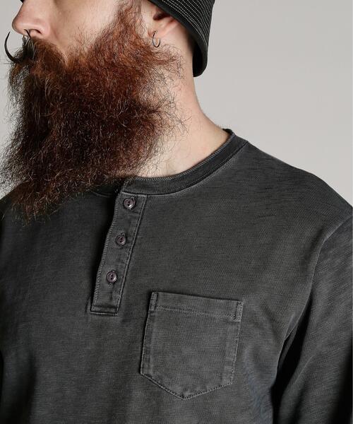 Schott(ショット)の「Schott/ショット/SLUB HENLEY LS T-SHIRT/スラブ ヘンリーネック ロンT(Tシャツ/カットソー・メンズ・ブラック/ネイビー・L/2XL/XL/M)」の6枚目の写真