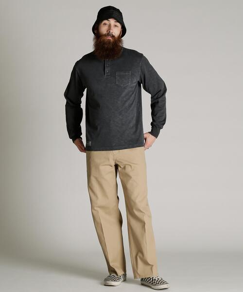 Schott(ショット)の「Schott/ショット/SLUB HENLEY LS T-SHIRT/スラブ ヘンリーネック ロンT(Tシャツ/カットソー・メンズ・ブラック/ネイビー・L/2XL/XL/M)」の9枚目の写真