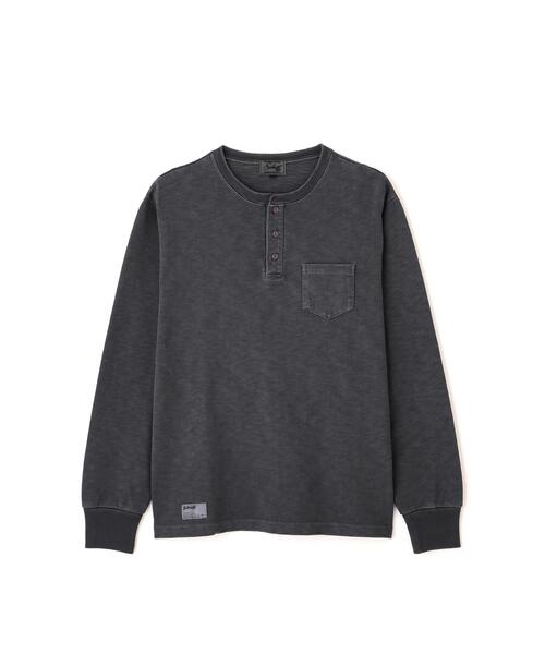 Schott(ショット)の「Schott/ショット/SLUB HENLEY LS T-SHIRT/スラブ ヘンリーネック ロンT(Tシャツ/カットソー・メンズ・ブラック/ネイビー・L/2XL/XL/M)」の10枚目の写真