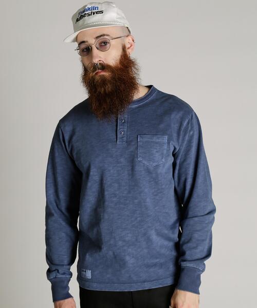 Schott(ショット)の「Schott/ショット/SLUB HENLEY LS T-SHIRT/スラブ ヘンリーネック ロンT(Tシャツ/カットソー・メンズ・ブラック/ネイビー・L/2XL/XL/M)」の12枚目の写真