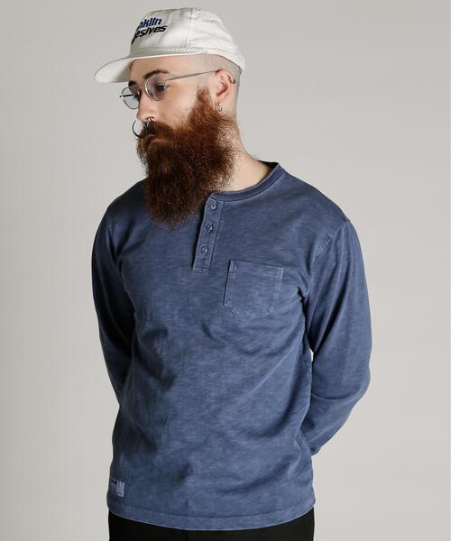 Schott(ショット)の「Schott/ショット/SLUB HENLEY LS T-SHIRT/スラブ ヘンリーネック ロンT(Tシャツ/カットソー・メンズ・ブラック/ネイビー・L/2XL/XL/M)」の13枚目の写真