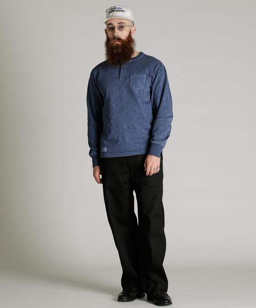 Schott(ショット)の「Schott/ショット/SLUB HENLEY LS T-SHIRT/スラブ ヘンリーネック ロンT(Tシャツ/カットソー・メンズ・ブラック/ネイビー・L/2XL/XL/M)」の15枚目の写真
