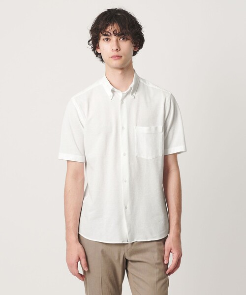 シアサッカー ショートスリーブ ボタンダウン シャツ COMFORT EASY