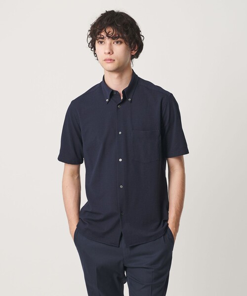 UNITED ARROWS(ユナイテッドアローズ)の「シアサッカー ショートスリーブ ボタンダウン シャツ COMFORT EASY―MODEL 抗菌防臭(シャツ/ブラウス・メンズ・ネイビー/グレー系/ホワイト・M/XL/L/S)」の4枚目の写真