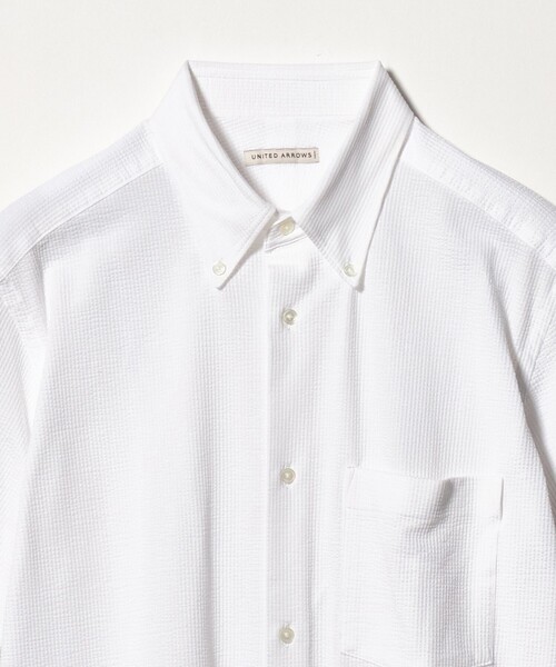 UNITED ARROWS(ユナイテッドアローズ)の「シアサッカー ショートスリーブ ボタンダウン シャツ COMFORT EASY―MODEL 抗菌防臭(シャツ/ブラウス・メンズ・ネイビー/グレー系/ホワイト・M/XL/L/S)」の12枚目の写真