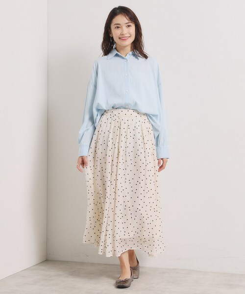 ITS'DEMO(イッツデモ)の「シアーデニムシャツ(シャツ/ブラウス・レディース・ネイビー/サックスブルー/ブルー・00)」の6枚目の写真