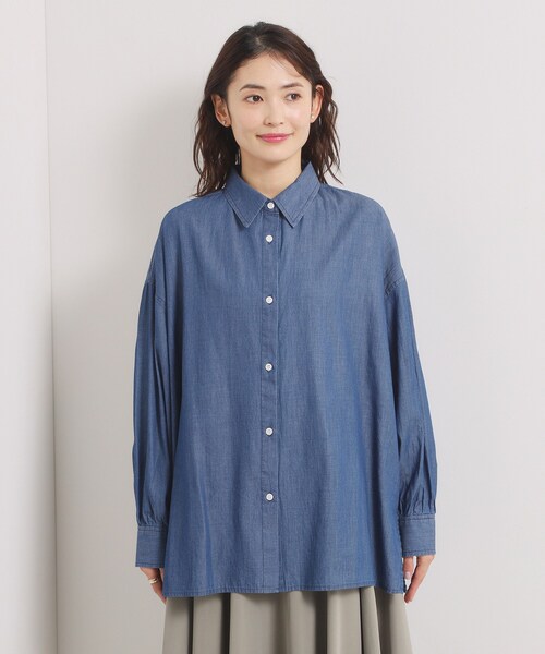 ITS'DEMO(イッツデモ)の「シアーデニムシャツ(シャツ/ブラウス・レディース・ネイビー/サックスブルー/ブルー・00)」の16枚目の写真