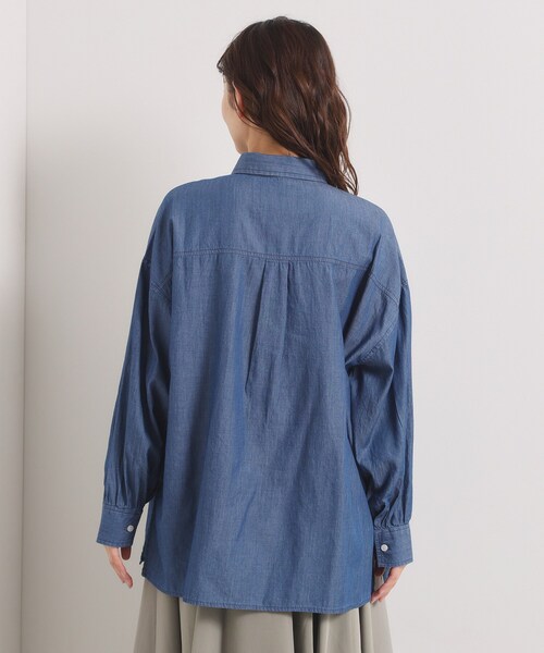ITS'DEMO(イッツデモ)の「シアーデニムシャツ(シャツ/ブラウス・レディース・ネイビー/サックスブルー/ブルー・00)」の18枚目の写真