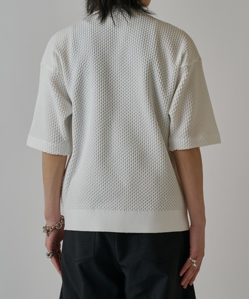 Lui's(ルイス)の「ワッフルショートスリーブTシャツ(ニット/セーター・メンズ・ブルー/ブラック/ホワイト・S/M)」の10枚目の写真