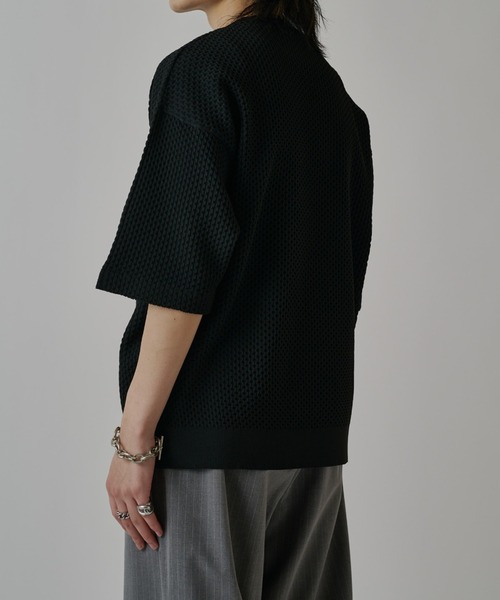 Lui's(ルイス)の「ワッフルショートスリーブTシャツ(ニット/セーター・メンズ・ブルー/ブラック/ホワイト・S/M)」の15枚目の写真