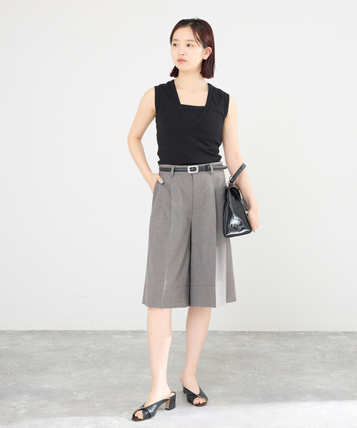 IENA(イエナ)の「FLORE FLORE/フローレフローレ DEWITANK タンクトップ(タンクトップ・レディース・チャコールグレー/ブラック/ブルー系その他・FREE)」の4枚目の写真