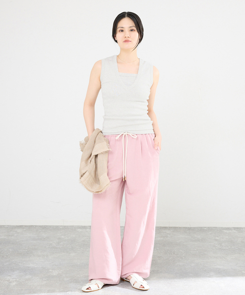 IENA(イエナ)の「FLORE FLORE/フローレフローレ DEWITANK タンクトップ(タンクトップ・レディース・チャコールグレー/ブラック/ブルー系その他・FREE)」の5枚目の写真
