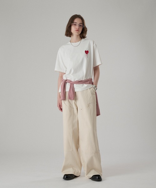 ONCILY（オンシェリー）の「FUNCTION HEART LOGO T-SHIRT / ファンクションハートロゴTシャツ（Tシャツ/カットソー・メンズ・ホワイト/ホワイト系その他/ブラック/ブラック系その他/ホワイト系その他2/ホワイト系その他3/ブラック系その他2/ブラック系その他3/ブラック系その他4/ブルー/イエロー/ピンク/ネイビー・SMALL/MEDIUM/LARGE）」の21枚目の写真