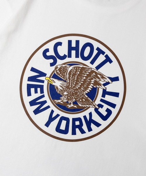 Schott(ショット)の「Schott-短丈 CIRCLE EAGLE COMPACT T-SHIRT(Tシャツ/カットソー・メンズ・ブラック/ホワイト・XL/L/M)」の5枚目の写真