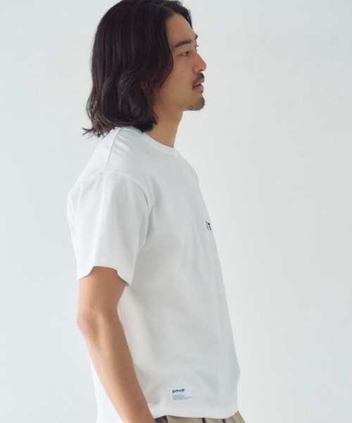Schott(ショット)の「Schott-短丈 CIRCLE EAGLE COMPACT T-SHIRT(Tシャツ/カットソー・メンズ・ブラック/ホワイト・XL/L/M)」の9枚目の写真