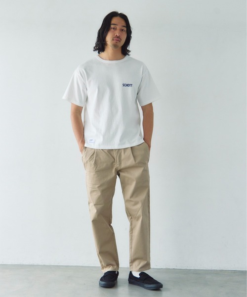 Schott(ショット)の「Schott-短丈 CIRCLE EAGLE COMPACT T-SHIRT(Tシャツ/カットソー・メンズ・ブラック/ホワイト・XL/L/M)」の14枚目の写真