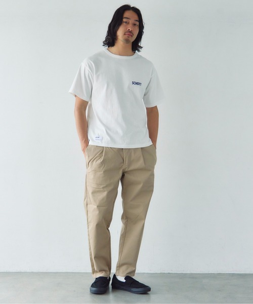 Schott(ショット)の「Schott-短丈 CIRCLE EAGLE COMPACT T-SHIRT(Tシャツ/カットソー・メンズ・ブラック/ホワイト・XL/L/M)」の16枚目の写真
