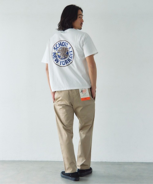 Schott(ショット)の「Schott-短丈 CIRCLE EAGLE COMPACT T-SHIRT(Tシャツ/カットソー・メンズ・ブラック/ホワイト・XL/L/M)」の21枚目の写真