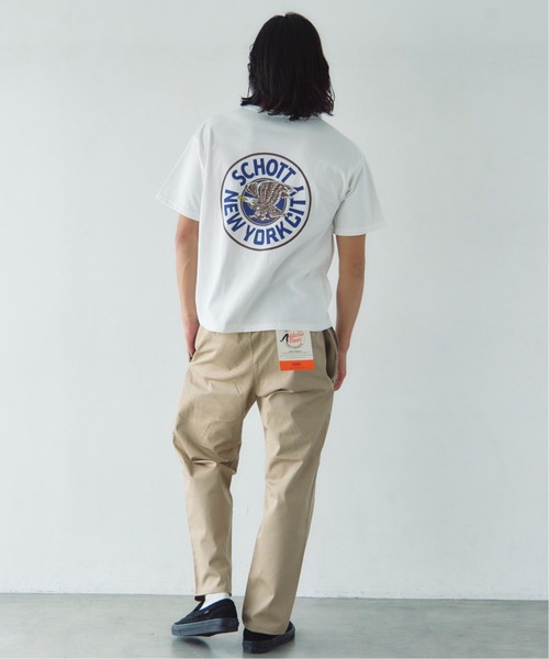 Schott(ショット)の「Schott-短丈 CIRCLE EAGLE COMPACT T-SHIRT(Tシャツ/カットソー・メンズ・ブラック/ホワイト・XL/L/M)」の22枚目の写真