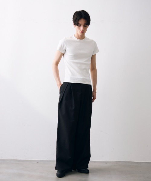 Shoowtime（ショウタイム）の「Double tuck wide slacks / 2タックワイドスラックス（スラックス・メンズ・ブラック/グレー・MEDIUM/LARGE/X-LARGE）」の20枚目の写真