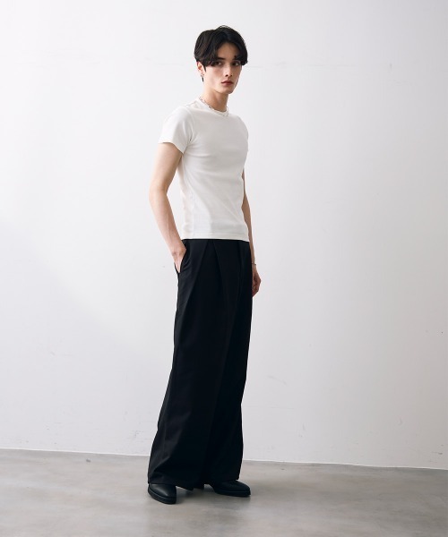 Shoowtime（ショウタイム）の「Double tuck wide slacks / 2タックワイドスラックス（スラックス・メンズ・ブラック/グレー・MEDIUM/LARGE/X-LARGE）」の7枚目の写真