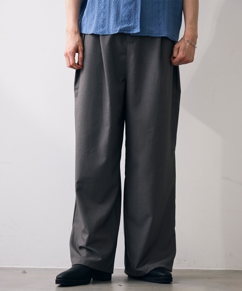 Shoowtime（ショウタイム）の「Double tuck wide slacks / 2タックワイドスラックス（スラックス・メンズ・ブラック/グレー・MEDIUM/LARGE/X-LARGE）」の11枚目の写真