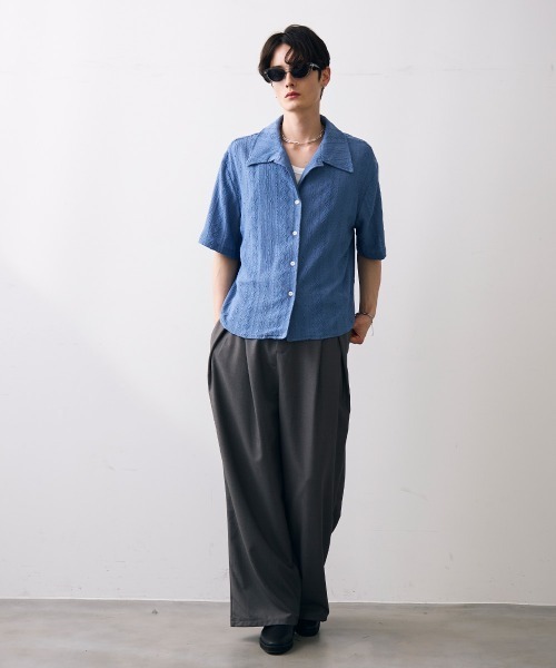 Shoowtime（ショウタイム）の「Double tuck wide slacks / 2タックワイドスラックス（スラックス・メンズ・ブラック/グレー・MEDIUM/LARGE/X-LARGE）」の12枚目の写真