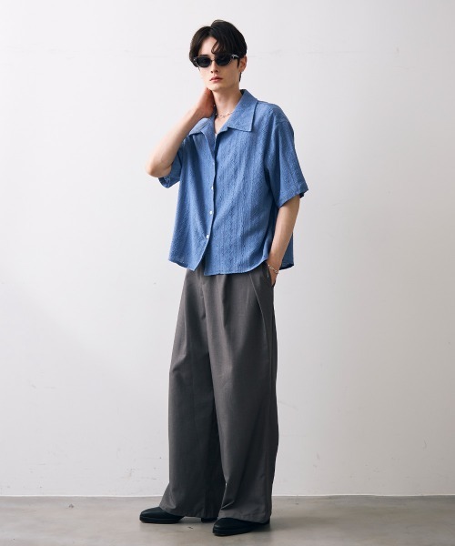 Shoowtime（ショウタイム）の「Double tuck wide slacks / 2タックワイドスラックス（スラックス・メンズ・ブラック/グレー・MEDIUM/LARGE/X-LARGE）」の13枚目の写真